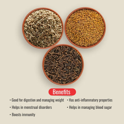 Dana Methi (250gm) Ajwain (100gm) kala jeera (50gm) set